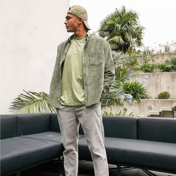 ASOS Other - ASOS DESIGN oversized 90s style cord shirt in sage green